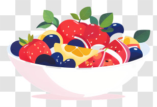 Fruit Bowl - Colorful Fruit Bowl Illustration Transparent PNG