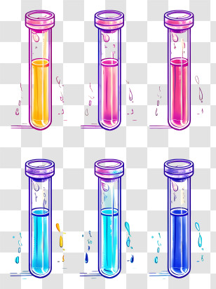 Test Tubes - Illustrations Of Colorful Test Tubes Transparent PNG