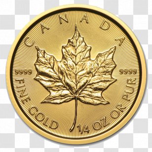 Canadian Gold Maple Leaf Royal Mint Bullion Coin - Coins Transparent PNG