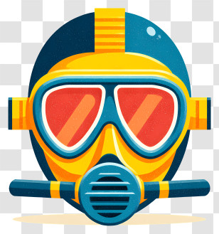 Diving Mask - Colorful Diving Mask Illustration Transparent PNG