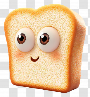 White Bread - Smiling Bread Cartoon Transparent PNG