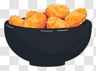 Chicken Nuggets - A Bowl Of Golden Crispy Nuggets Transparent PNG