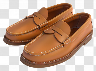 Loafers - Brown Leather Shoes For Formal Wear Transparent PNG
