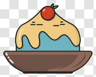 Cartoon - Dessert With Cherry On Top Illustration Transparent PNG