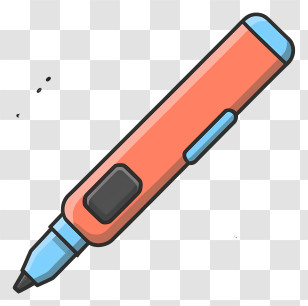 Pen - Cartoon Orange And Blue Marker Pen Transparent PNG