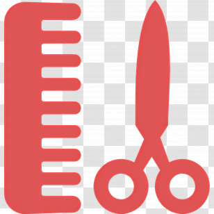 Beauty Salon - Red Comb And Scissors Transparent PNG