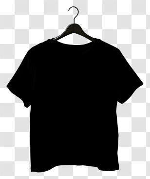 Flat Style Black T Shirt On Cloth Hanger - Black T-Shirt On Hanger Transparent PNG