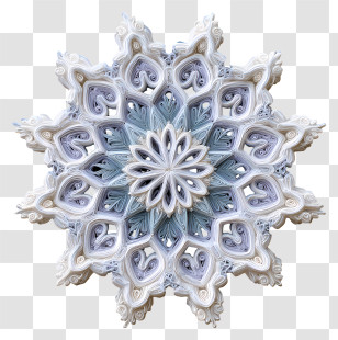 Snowflake Mandala - Intricate Quilled Snowflake Design Transparent PNG
