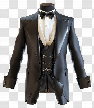 Formal Attire For Men - Elegant Black Tuxedo Transparent PNG