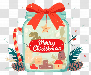 Christmas Candy Jar - Christmas Jar Decoration Transparent PNG