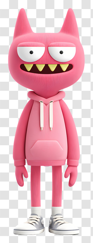Pink Figure - Pink Cartoon Character In Hoodie Transparent PNG