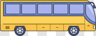Icon - Yellow Bus Cartoon Illustration Transparent PNG