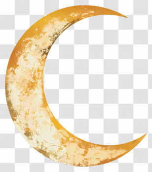 Crescent Moon - Golden Crescent Moon Illustration Transparent PNG