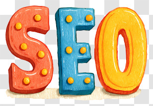 Word Seo - Colorful SEO Text Design Transparent PNG