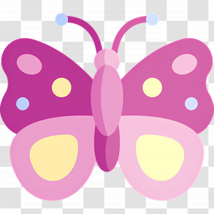 Purple Butterfly - Cute Pink Butterfly Illustration Transparent PNG