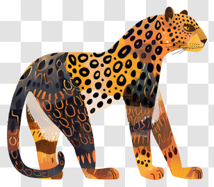 Abstract Leopard - Decorative Jaguar Art Design Transparent PNG