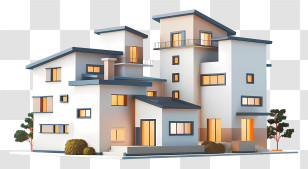 Real Estate - Modern Residential House Transparent PNG