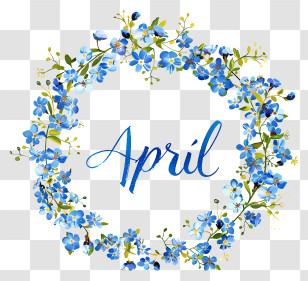 Hello April - April Floral Wreath Design Transparent PNG