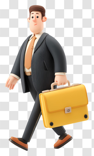 Businessman With Briefcase - Cartoon Businessman With Briefcase Transparent PNG