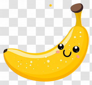 Cute Banana - Cute Cartoon Banana With Happy Face Transparent PNG