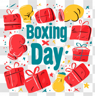 Boxing Day - Boxing Day Holiday Design With Gifts And Gloves Transparent PNG