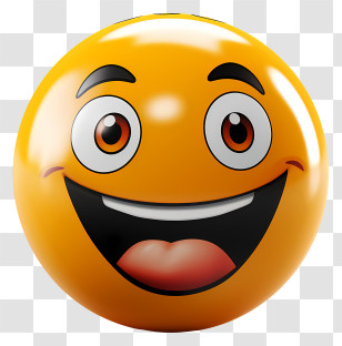 Smiley Face - Bright Yellow Tongue-Out Playful Emoji Transparent PNG