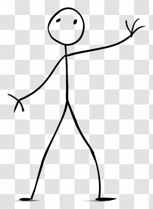 Stick Figure - Stick Figure Waving With Simple Design Transparent PNG