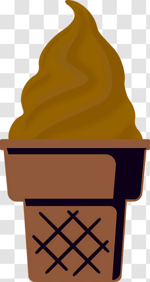Icon - Chocolate Ice Cream Cone Cartoon Art Transparent PNG