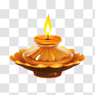 Deepavali
 - Traditional Oil Lamp With Flame For Diwali Transparent PNG