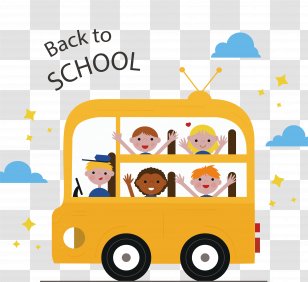 Bus School Child Euclidean Vector - Area - Happy Kids Transparent PNG