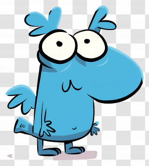 Blue Cartoon Creature - Blue Cartoon Creature Illustration Transparent PNG