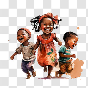 African Child
 - Laughing Children Playing Together Transparent PNG