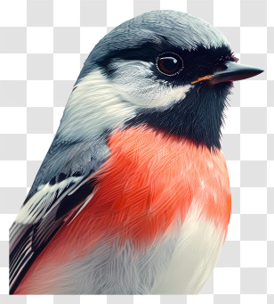 Bird - Illustration Of Bird With Orange Chest Feathers Transparent PNG