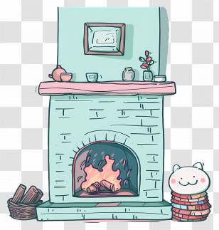 Fireplace - Cozy Fireplace With Firewood Transparent PNG