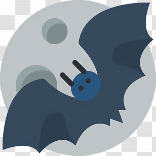 Halloween Moon - Bat Flying Across The Moon Transparent PNG