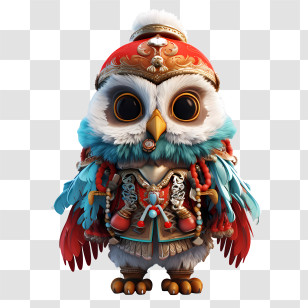 Christmas Owl - Decorative Owl In Traditional Costume Transparent PNG