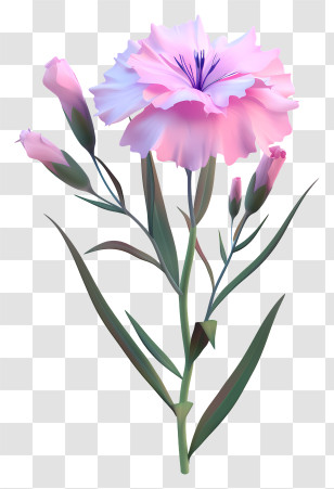 Dianthus Flower - Pink Carnation Flower Transparent PNG