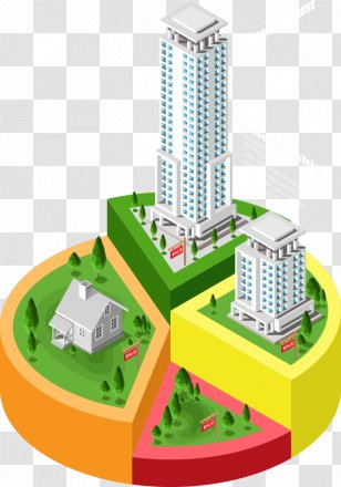 The Architecture Of City Building Infographic - Skyscraper - Vector Material Transparent PNG