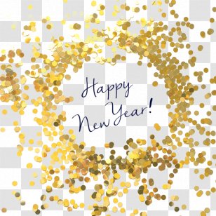 New Year's Day Wish Birthday Holiday - Petal - Gold Background Transparent PNG