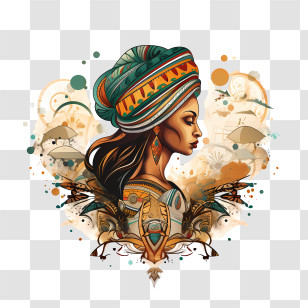 South Africa Heritage Day - Artistic Woman In Headscarf Transparent PNG