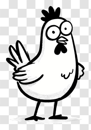 Chicken Outline - Cartoon Chicken For Farmyard Fun Transparent PNG