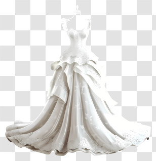 Realistic 3d Bride Dress - Elegant White Wedding Dress Transparent PNG