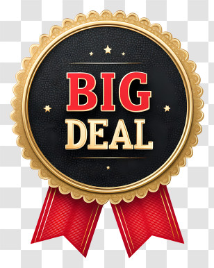 Big Deal - Big Deal Gold Medal Badge Transparent PNG