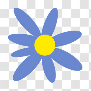 Icon - Blue And Yellow Cartoon Flower Transparent PNG