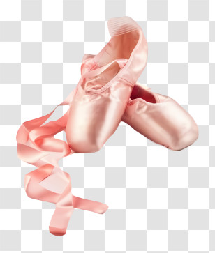 Ballet Shoes - Pink Ballet Shoes With Ribbons Transparent PNG