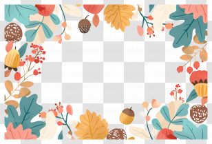 Autumn Background - Autumn Themed Leaf Frame Transparent PNG