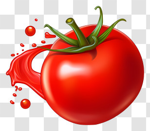 Red Tomato - Fresh Red Tomato With Splash For Healthy Cooking Transparent PNG