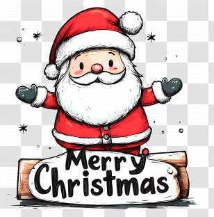 Merry Christmas - Santa Claus Wishing Merry Christmas Transparent PNG