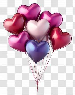 Heart Balloon - Colorful Heart Balloon Illustration Transparent PNG