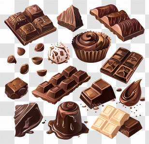 Chocolate - Assorted Chocolate Desserts Transparent PNG